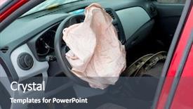  Presentation with car accidents - Beautiful theme featuring airbags - road accidents airbag red car backdrop and a  colored foreground