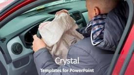  Presentation with car accidents - Slide deck with airbags - road accidents airbag red car background and a gray colored foreground