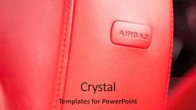  Presentation with car seat - Audience pleasing presentation theme consisting of airbags - side airbag in a car backdrop and a gray colored foreground