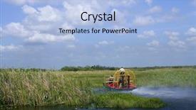  Presentation with florida - Amazing slide deck having airboat in everglades florida big backdrop and a light blue colored foreground