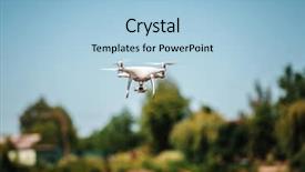  Presentation with drone quadcopter - Audience pleasing theme consisting of airborne - quadcopter drone flying backdrop and a light blue colored foreground
