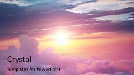  Presentation with clouds - Audience pleasing slide deck consisting of airborne - sunset above the clouds backdrop and a coral colored foreground