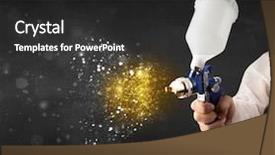  Presentation with golden burst of fire works - PPT theme enhanced with airbrush painting with glowing gold background and a dark gray colored foreground