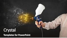  Presentation with golden burst of fire works - Cool new slides with airbrush painting with glowing gold backdrop and a dark gray colored foreground