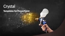  Presentation with golden burst of fire works - Cool new PPT layouts with airbrush painting with glowing gold backdrop and a dark gray colored foreground