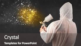  Presentation with golden burst of fire works - Theme with airbrush painting with glowing gold background and a dark gray colored foreground