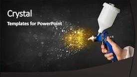  Presentation with golden burst of fire works - Slide deck enhanced with airbrush painting with glowing gold background and a black colored foreground