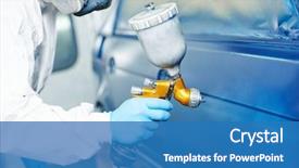  Presentation with automobile - Audience pleasing slide deck consisting of airbrush pulverizer painting car backdrop and a teal colored foreground