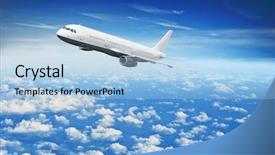  Presentation with aircraft - Audience pleasing PPT theme consisting of airbus - aircraft backdrop and a light blue colored foreground