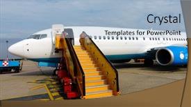  Presentation with airbus - Beautiful presentation theme featuring airbus - airplane at the airport ready backdrop and a light blue colored foreground