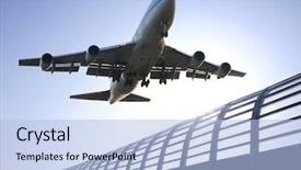  Presentation with airbus - Beautiful PPT theme featuring airbus - airplane flying backdrop and a light blue colored foreground