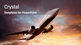  Presentation with airplane - PPT layouts consisting of kings cross station area background and a teal colored foreground.