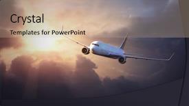  Presentation with airbus - PPT theme with airbus - airplane in the sky background and a soft green colored foreground