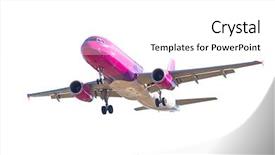  Presentation with airplane - PPT layouts enhanced with airbus - airplane isolated over white background background and a white colored foreground