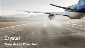  Presentation with runway - Amazing presentation having airbus - airplane over runway mixed media backdrop and a gray colored foreground