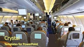  Presentation with airplane - PPT theme enhanced with airbus - airplane background and a tawny brown colored foreground