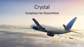  Presentation with airbus - Beautiful presentation theme featuring airbus - big airplane in the sky backdrop and a light blue colored foreground