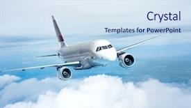  Presentation with airbus - PPT layouts consisting of airbus - clear airplane in the sky background and a sky blue colored foreground