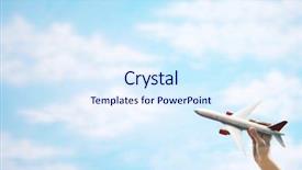  Presentation with toy - Audience pleasing slide deck consisting of airbus - closeup of woman's hand flying backdrop and a sky blue colored foreground