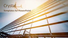  Presentation with airbus - PPT layouts featuring airbus - empty entrance of airport background and a lemonade colored foreground