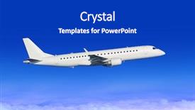  Presentation with plane - Colorful theme enhanced with airbus - flying white passenger plane backdrop and a dark gray colored foreground