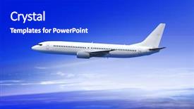  Presentation with airbus - Presentation theme featuring airbus - flying white passenger plane background and a cobalt blue colored foreground