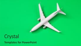  Presentation with green energy hydropower - Audience pleasing presentation theme consisting of airbus - image of airplane isolated backdrop and a ocean colored foreground