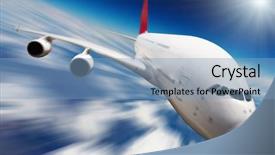  Presentation with jet airplane - PPT theme having airbus - jet airplane in the sky background and a light blue colored foreground