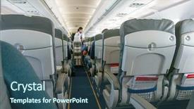  Presentation with economy - Cool new presentation with airbus - stewardess offers food and drinks backdrop and a ocean colored foreground