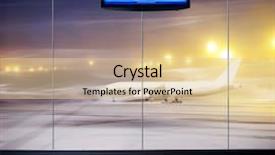  Presentation with airbus - PPT theme consisting of airbus - tourist info signage in airport background and a lemonade colored foreground