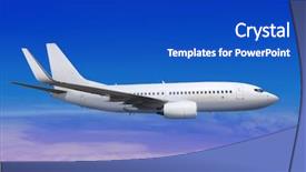  Presentation with aircraft - Slide deck with airbus - white passenger aircraft background and a cobalt blue colored foreground