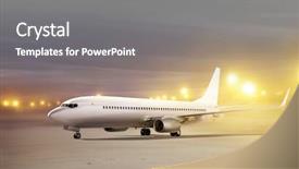  Presentation with white snow - Audience pleasing PPT theme consisting of airbus - white plane in airport backdrop and a gray colored foreground