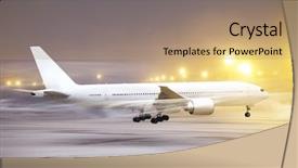  Presentation with weather storm - Slide deck consisting of airbus - white plane in airport background and a coral colored foreground