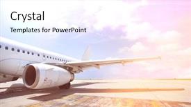  Presentation with airbus - Colorful presentation theme enhanced with airbus aircraft on airport koh backdrop and a white colored foreground