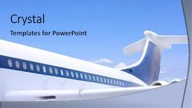  Presentation with airbus - Audience pleasing theme consisting of airbus style aeroplane flying backdrop and a light blue colored foreground