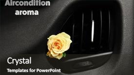  Presentation with car air conditioning - Beautiful PPT theme featuring airconditioning - rose in car air vent backdrop and a tawny brown colored foreground