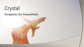  Presentation with sunny sky - Colorful presentation enhanced with aircraft - airplane model in hand backdrop and a white colored foreground