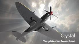  Presentation with britain - PPT layouts consisting of aircraft - attacking fighter retro style picture background and a gray colored foreground