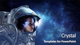  Presentation with aircraft - Amazing theme having aircraft - attractive woman in spacesuit backdrop and a ocean colored foreground