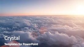  Presentation with bird eye view - Colorful theme enhanced with aircraft - bird eye view of clouds backdrop and a ocean colored foreground