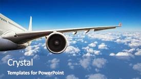  Presentation with vacation - Audience pleasing slide deck consisting of aircraft - close-up of passenger airplane flying backdrop and a teal colored foreground