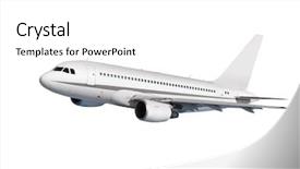  Presentation with commercial - Amazing theme having aircraft - commercial airplane on white background backdrop and a white colored foreground