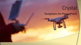  Presentation with aircraft - Amazing slides having aircraft - drone pilotage at sunset backdrop and a coral colored foreground