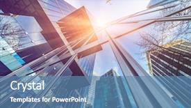  Presentation with jet plane - Audience pleasing slide deck consisting of aircraft - jet plane flying over downtown backdrop and a teal colored foreground