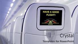  Presentation with flight - Slide deck featuring aircraft - passenger seat of plane background and a light gray colored foreground