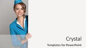  Presentation with aircraft - Amazing slides having aircraft - portrait of charming stewardess wearing backdrop and a sky blue colored foreground