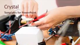  Presentation with drone - Beautiful presentation featuring aircraft assembly - assembler of flying drone backdrop and a  colored foreground