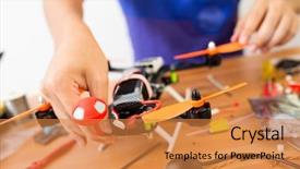  Presentation with drone - Beautiful theme featuring aircraft assembly - building of drone backdrop and a  colored foreground