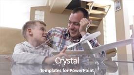  Presentation with living room - Slide deck with aircraft assembly - father and son assembling airplane background and a gray colored foreground