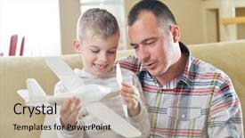  Presentation with living room - Colorful theme enhanced with aircraft assembly - father and son assembling airplane backdrop and a mint green colored foreground